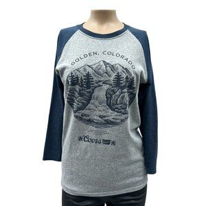 Coors Banquet Golden‎ Colorado Baseball Tee Raglan Sleeve Shirt Women S